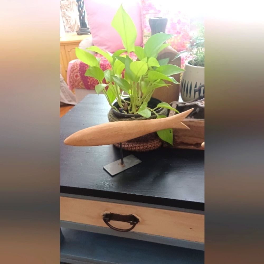 Wooden Fish Sculptures - Natural Brown - Picture 3 of 16